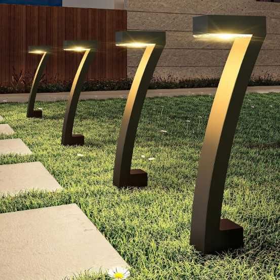 Lampa Solarna Wbijana 4x Słupek Wodoodporna Ogrodowa Mocna Do OGRODU