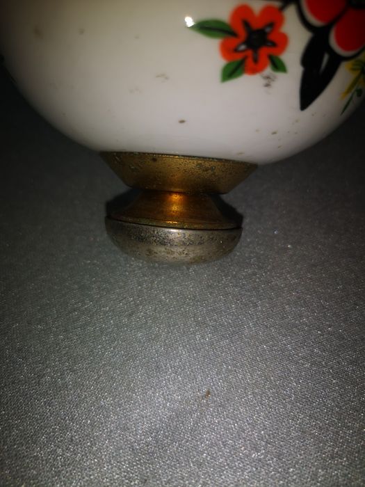 Żyrandol vintage, ceramiczny, ręcznie malowany, PRL