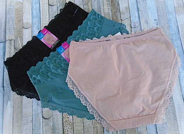 pakiet 3 szt./  majtki bawełniane L czarne pudrowe i oliwkowe