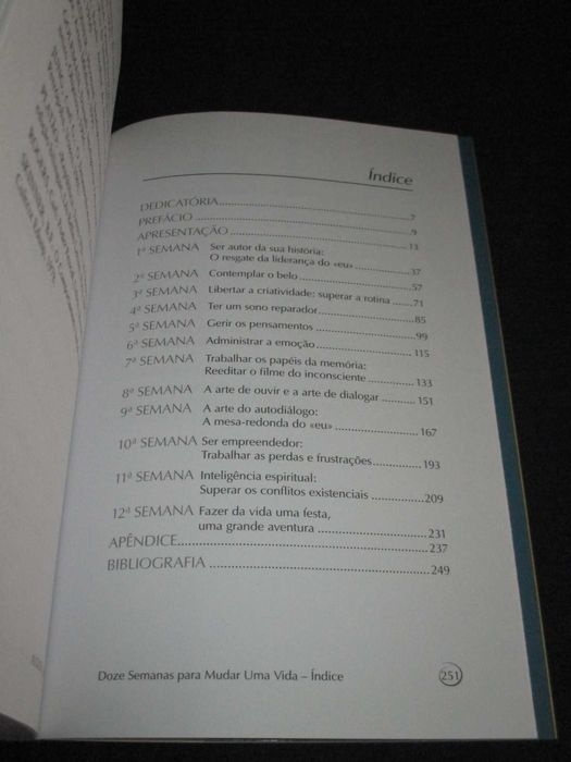 Livro Doze semanas para mudar uma vida Augusto Cury