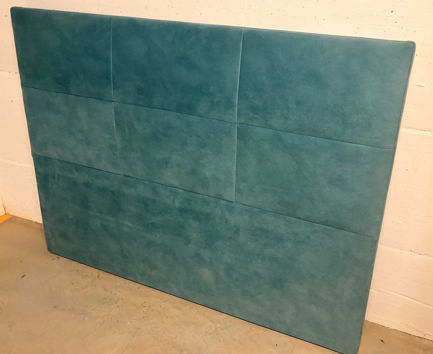 Cabeceira de cama de casal azul petróleo 1,60 x 1,20 m (como novo)