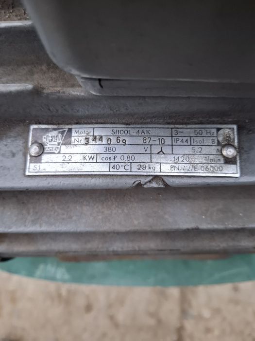 Silnik elektryczny 2.2kw 1420obr do cyrkularki, betoniarki wysyłka