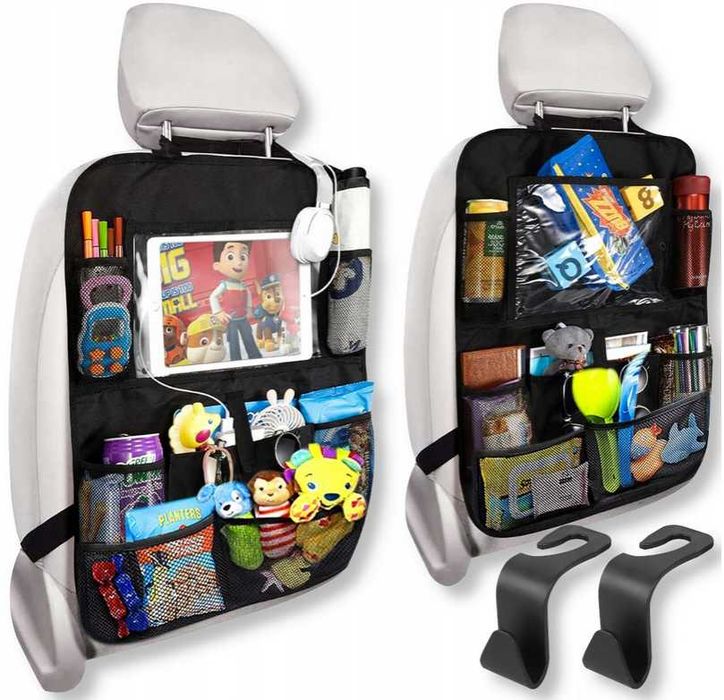 2 x Organizer na Fotel Samochodowy Ochraniacz Osłona +GRATIS x2 HACZYK