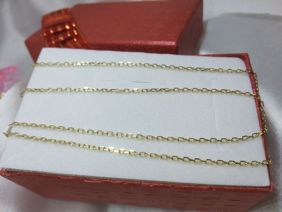 Piękny złoty łańcuszek ankier, złoto 585, długość 45 cm