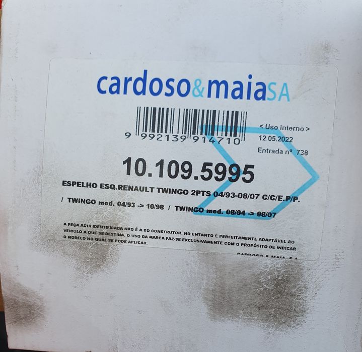 Espelho esquerdo Renault twingo
