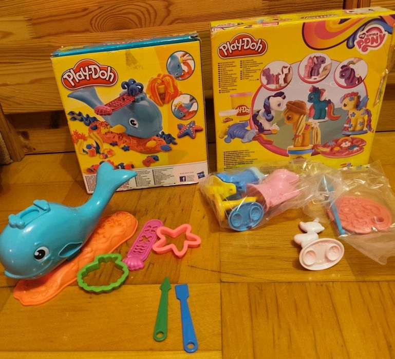 Play Doh 2 super zestawy,kucyki i wieloryb