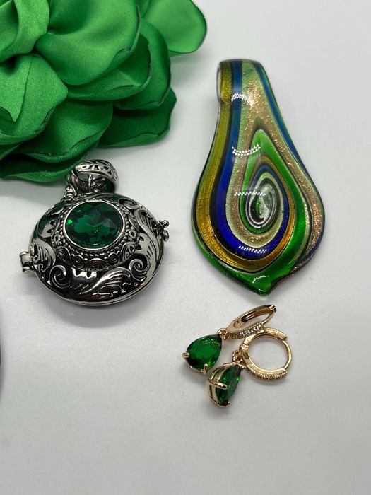 Zielony zestaw mix biżuterii