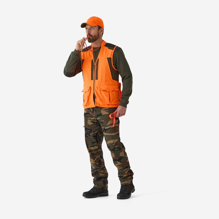 Colete Respirável de Caça Homem 520 Laranja Néon