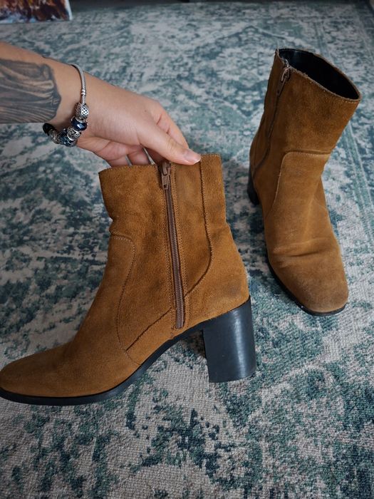 vintage zamszowe botki