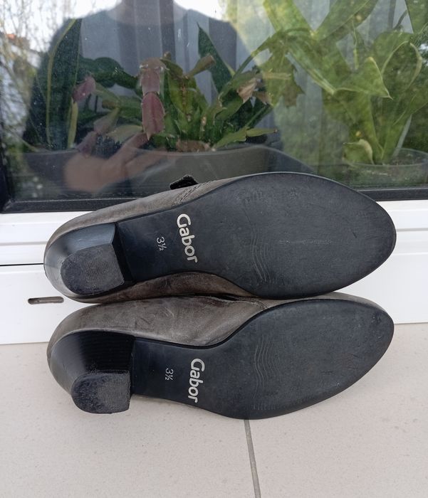 Szare skórzane buty Gabor, rozmiar 3,5 G