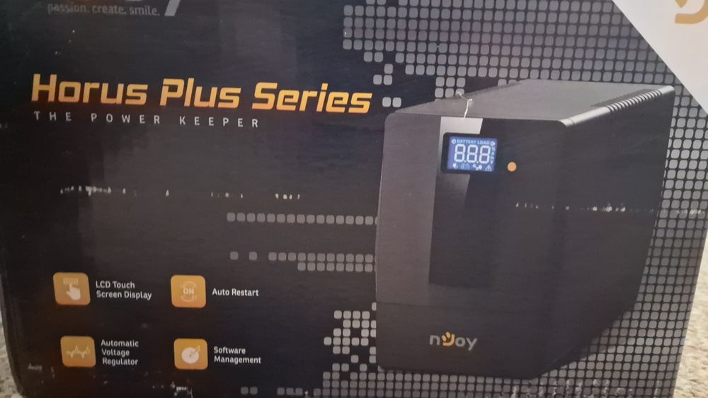 ДБЖ NJOY Horus Plus 1000VA Lin.int., AVR, 4 x евро