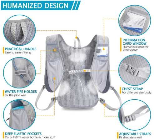 Plecak rowerowy do biegania bidon na wodę worek nawadniający 2 litry