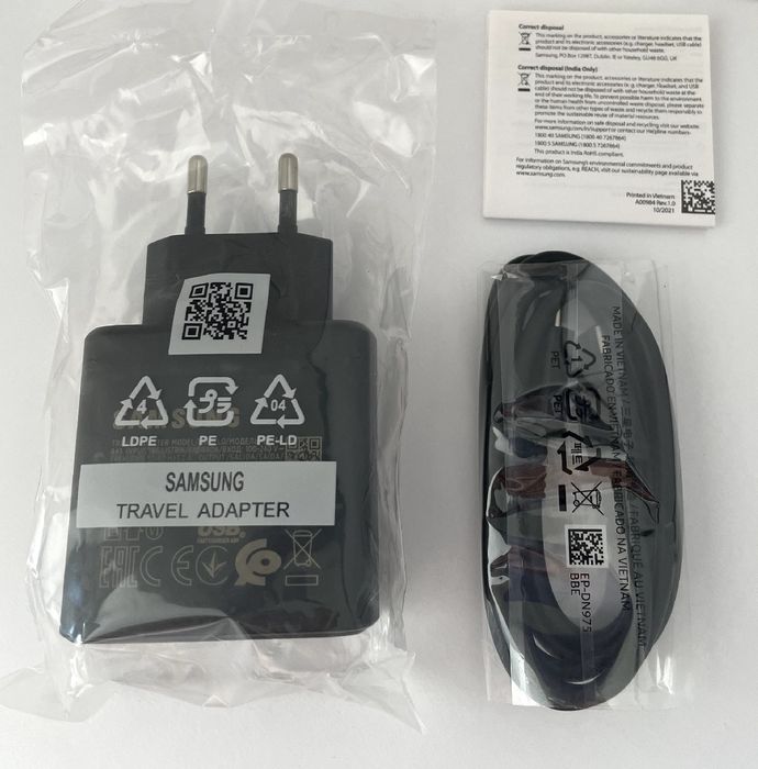 Швидка та супер швидка 45W Samsung зарядка якісна чорна біла + кабель