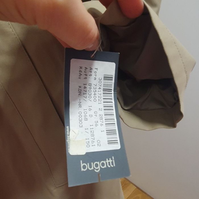 Чоловічий плащ тренч Bugatti (Microcotton) — Новий, р. 56