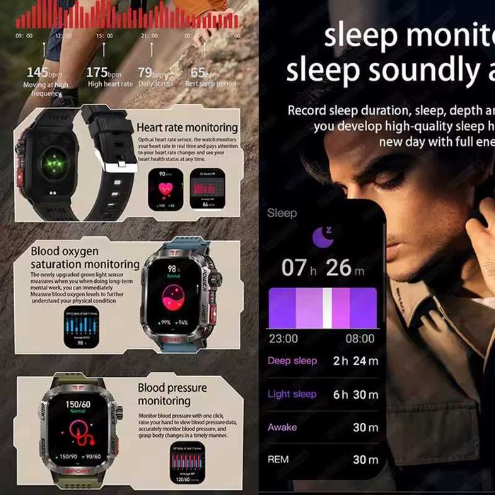 Смарт часы: LIGE HT29. NFC. Compass. Barometr. LED-фонарик.