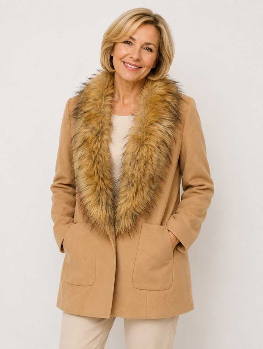 Marynarka Brązowa Karmelowa River Island Futerko XL 42 Blezer