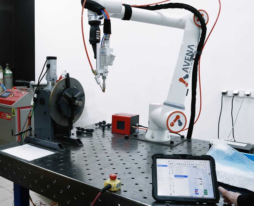Robot spawalniczy FR5 Fairino + pozycjoner obrotowy WP220 Metcor + enkoder i silnik 0,6 kW