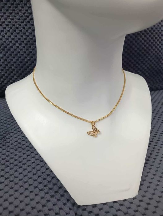Złoty naszyjnik wisiorek motyl