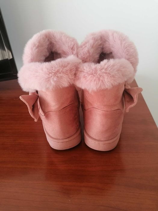 Bota de pêlo rosa como novas nr 40