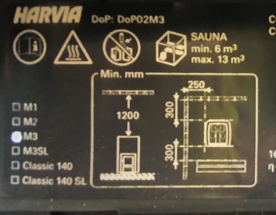 Piec do sauny, drewno - Harvia M3 + komin + kamień