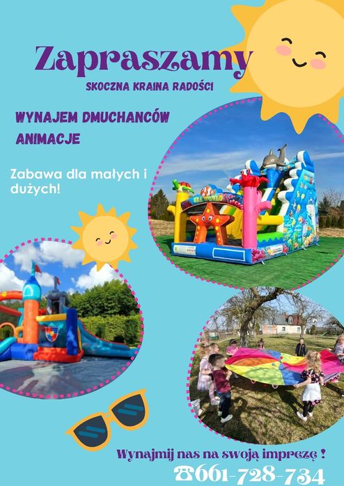Dmuchaniec trampolina zjeżdżalnia jungle dmuchany dla dzieci