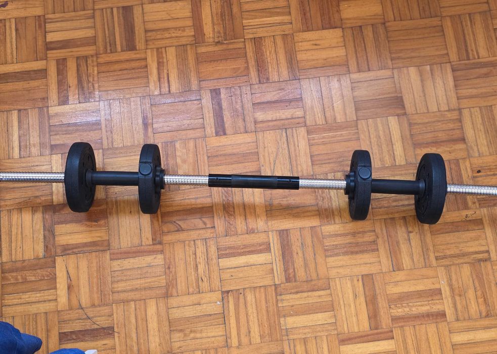 Passadeira + Kit Halteres/Barra 30kg — Como Novos