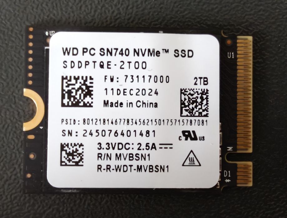SSD NVMe WD SN740 2TB 2230 M2