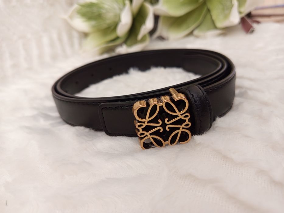 Pasek skórzany złota klamra 105cm M old money style premium CC LOE