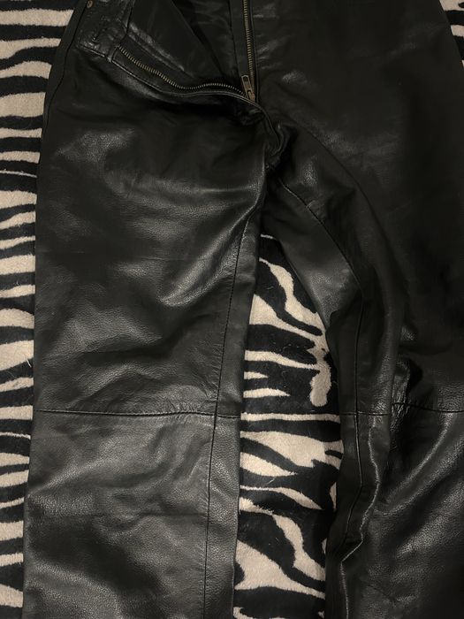 Шкіряні прямі штани