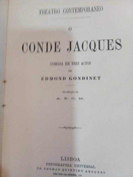 Livro Contemporaneo. Theatro, Comédia em três actos,