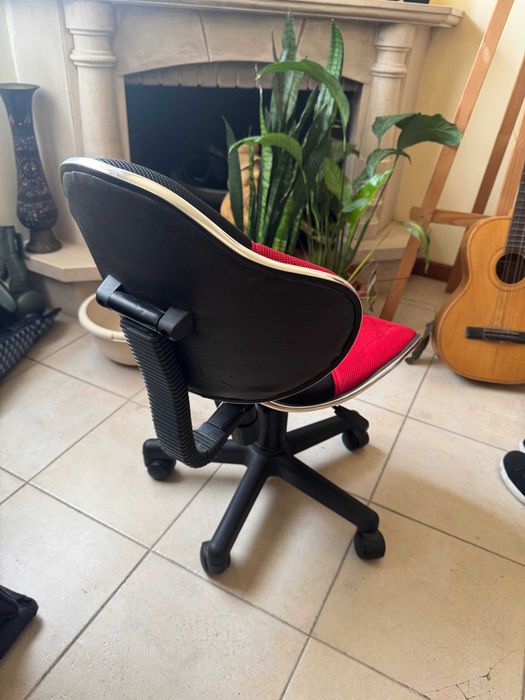 Cadeira de escritório giratória ergonómica mesh preto/vermelho