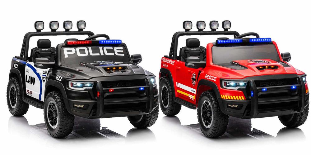 Auto na akumulator RAM Policja 4x4 24V Bluetooth USB MP3 Full LED EVA