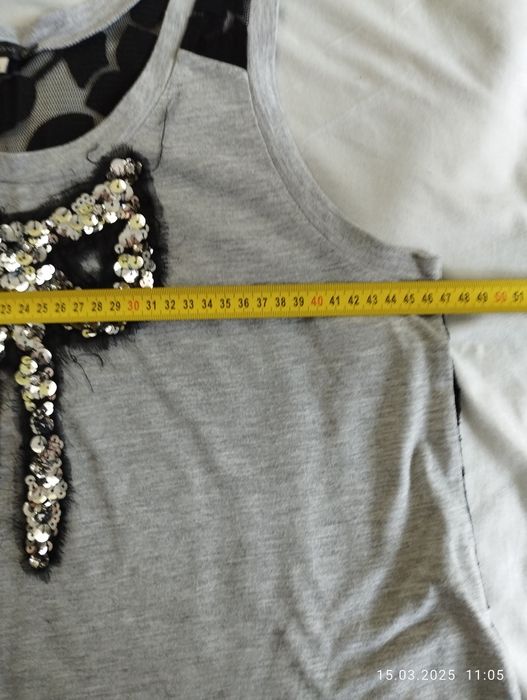 Bluzka bokserka cekiny koronka