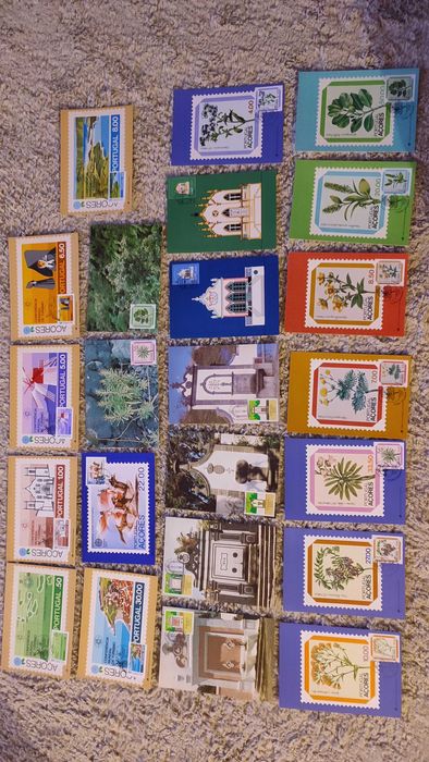 23 postais com selo e carimbo 1º dia - Açores