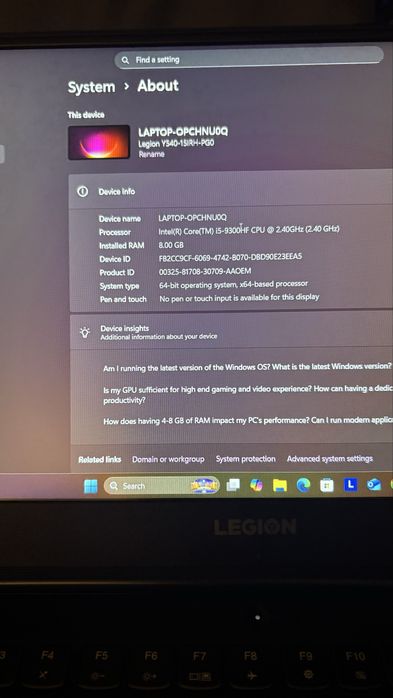Lenovo Legion Y540 | i5 | GTX 1650 | 1TB (SSD+HDD) | Laptop Gamingowy