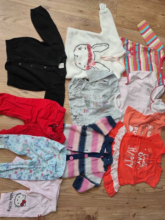 Paka 11 szt sweterki body spodnie bluzki
