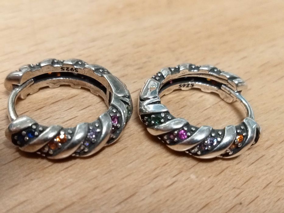 Brincos de Prata 925, cristais várias cores
