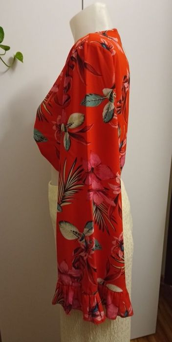 Czerwona bluzka  Missguided  rozmiar L styl hawajski