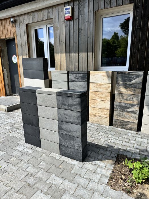 Konekt Pustak Ogrodzeniowy 50x20x20 Linia BOKA - Gra,Sterk, Hvit, Mork