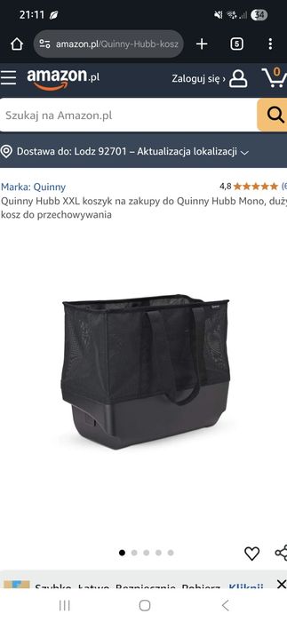 Torba zakupowa XXL do wózka quinny hubb