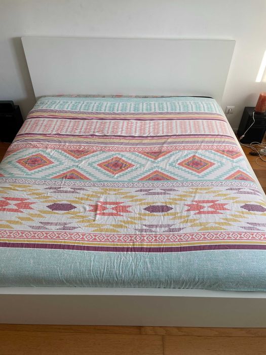 Cama de Casal Branca - IKEA Malm com colchão incluído