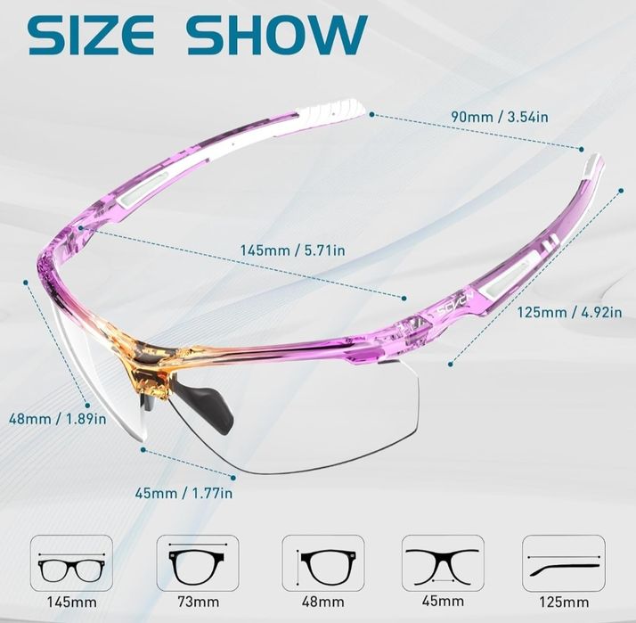 SCVCN Fotochromatyczne, samonapięciowe okulary rowerowe