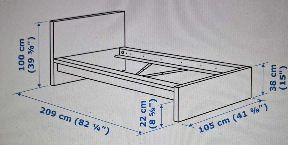 Cama de solteiro MALM Ikea