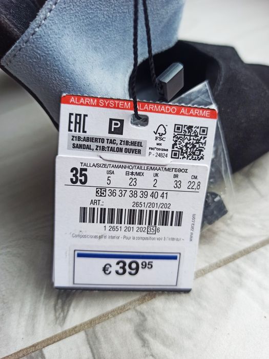 Zara szpilki sandały 35