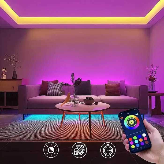 Светодиодной лента 5050 12 цветов 9000 часов работы, самоклеящиеся