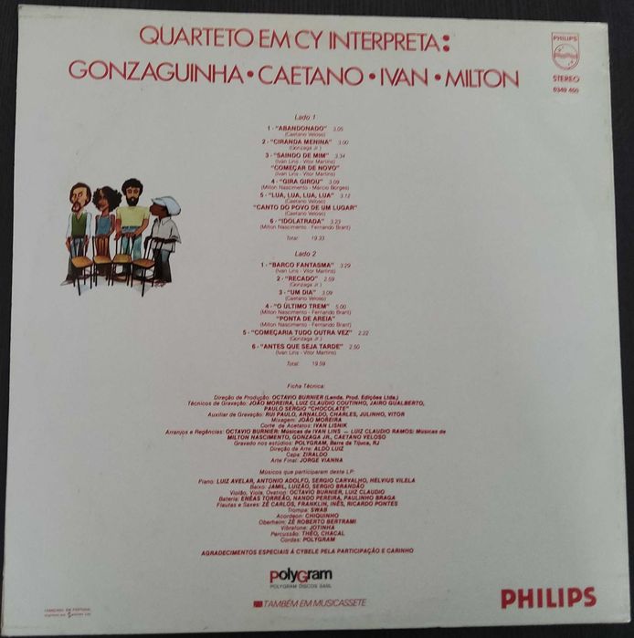VinilLp- Quarteto em Cy Interpreta: Gonzaguinha, Caetano, Ivan, Milton