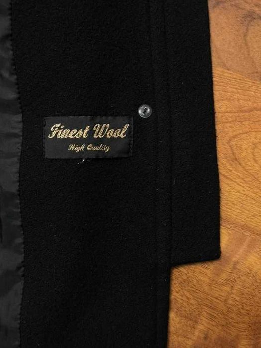 Wełniany płaszcz czarny płaszczyk zimowy wełna Herluf Design 46 XXXL
