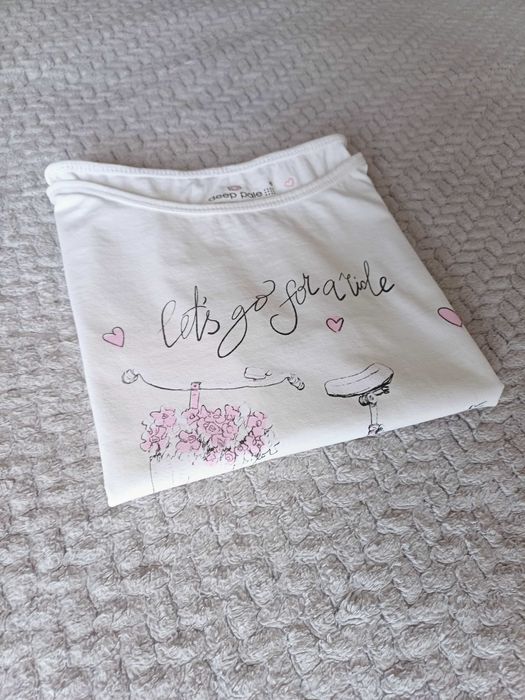 Koszulka z krótkim rękawem nadrukiem T-shirt 36 S biały klasyczny hit