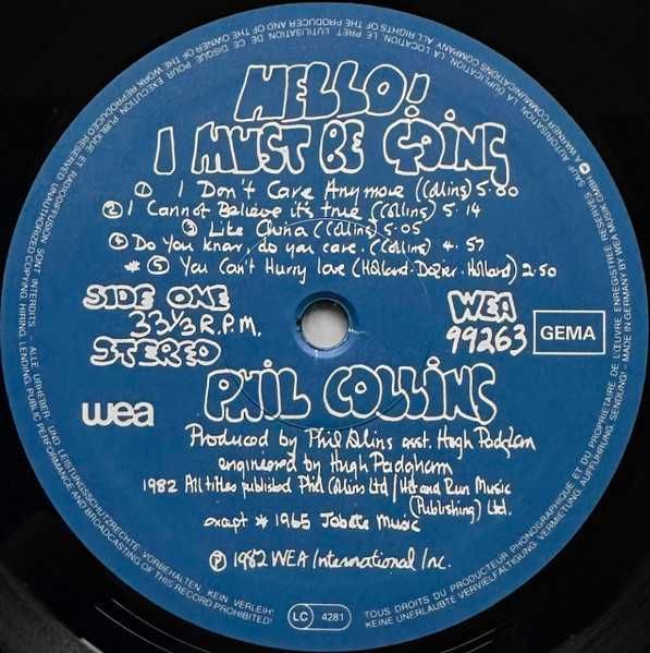 Phil Collins - Hello, I Must Be Going