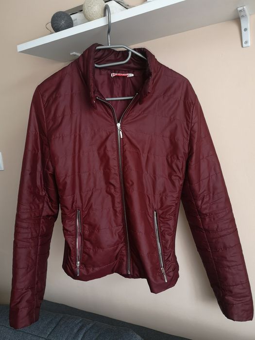 Kurtka bomberka przejściowa jesień/wiosna pikowana burgund/bordo